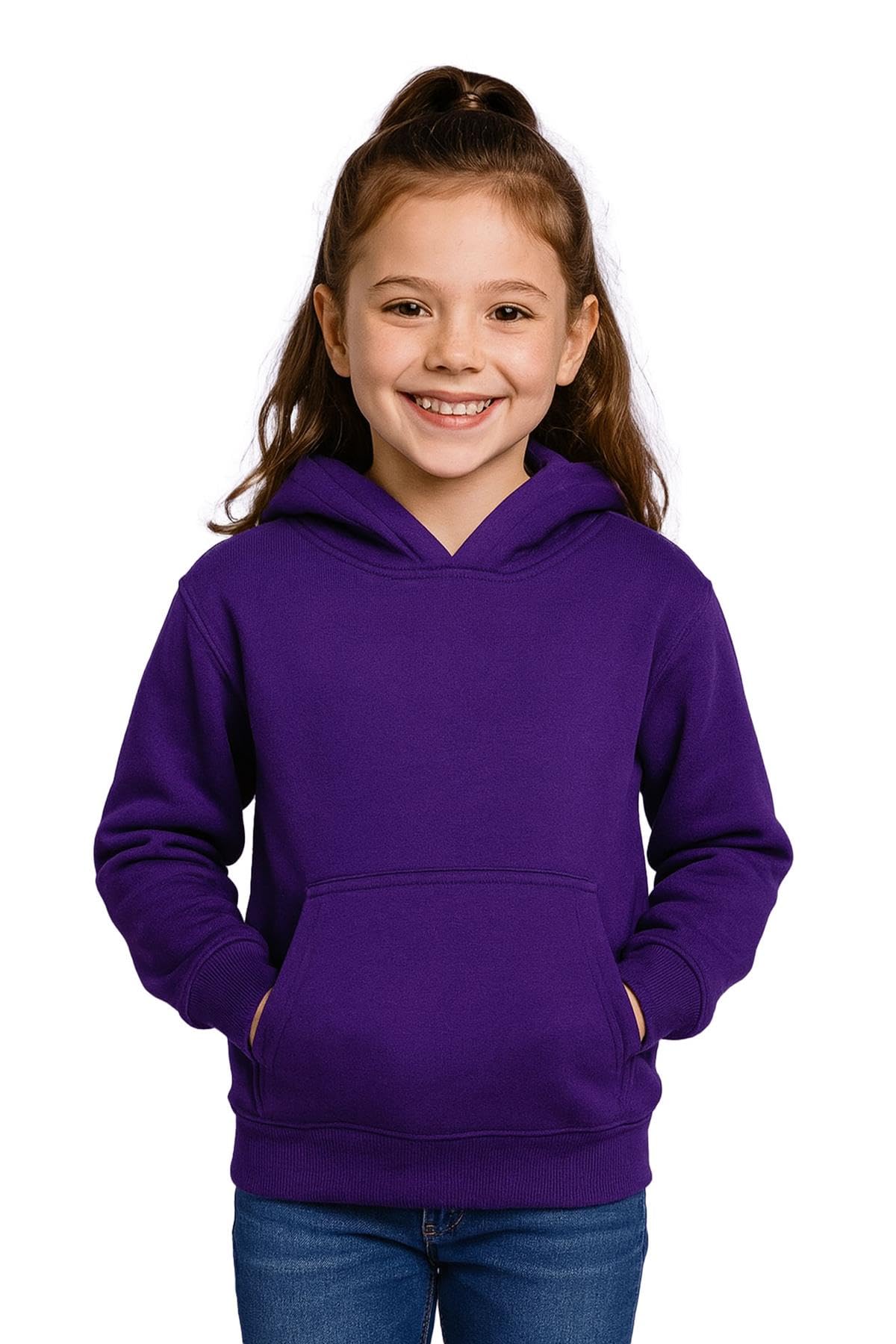 A2Z 4 Kids Tie Dye Hoodie Fleece - Plain Sweat Hoodie Purple 3-4