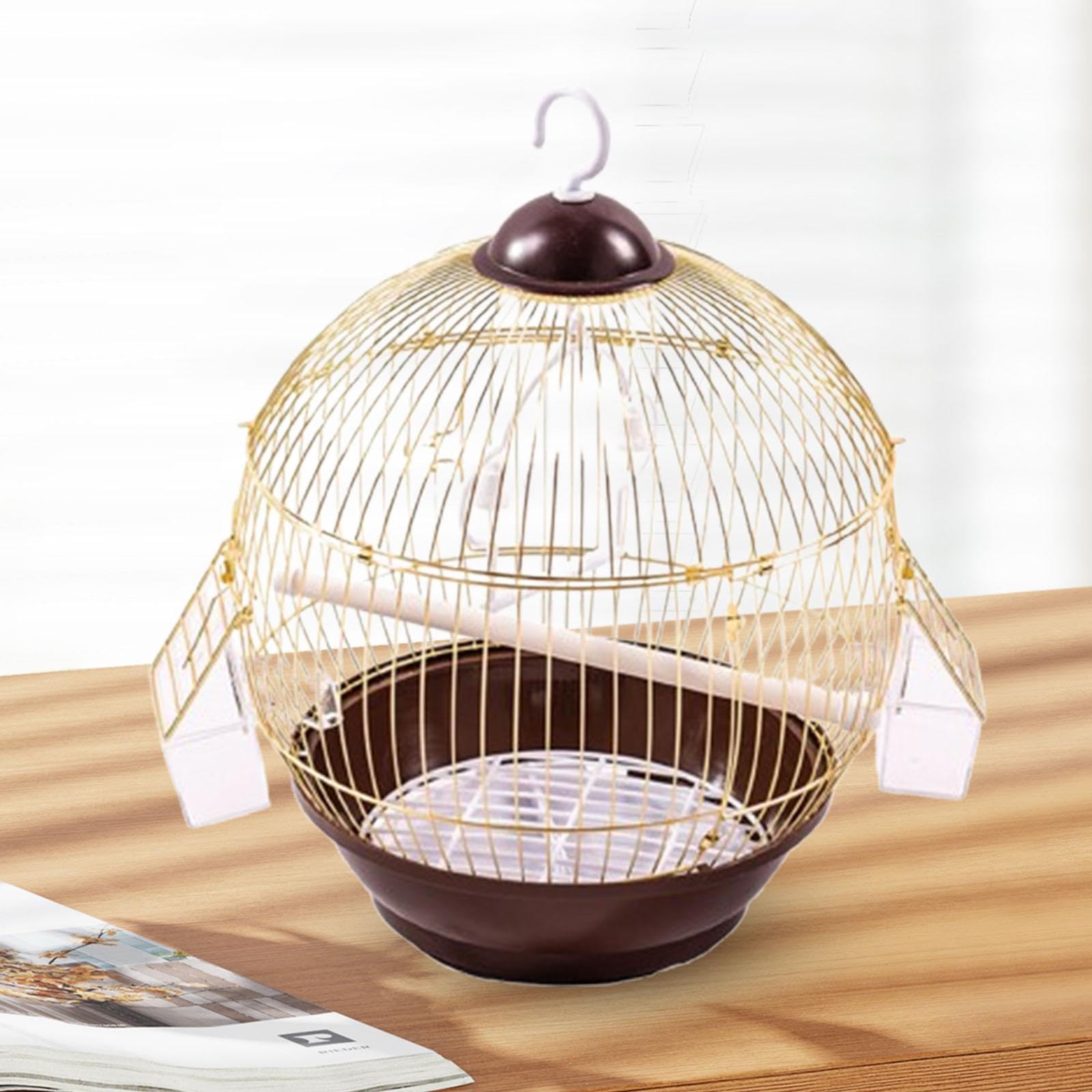 Standkäfig Vogelkäfig Hängekäfig Papagei Vogelkäfig für Finken Kleinvögel, Gold