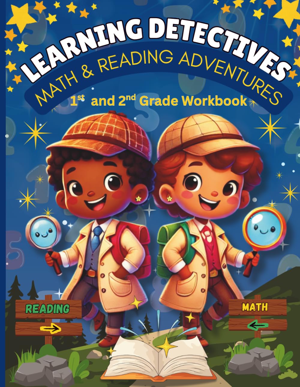 Learning Detectives: A Math & Reading Mystery Workbook for 1st and 2nd Grade: Solve Clues, Read Stories, and Crack Math Mysteries Through Fun Detective Case Files
