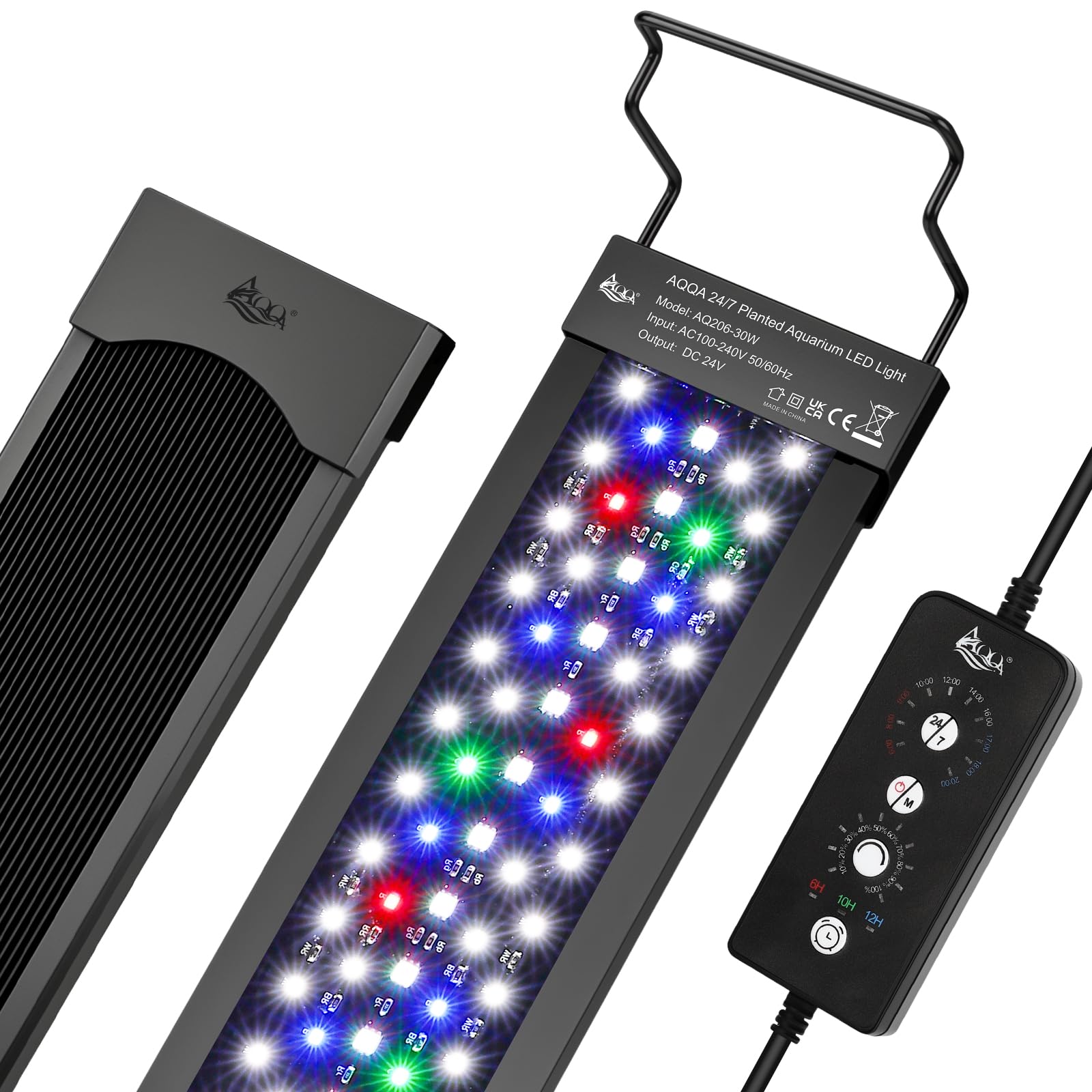 AQQA LED Aquarium Light 72W for 48-55 Inch Fish Tank, 24/7 Mode&DIY Mode Full Spectrum Fish Tank Light, IP68 Waterproof High Lumen Aquarium Plant Light, Adjustable Brightness/Timer, Memory Function