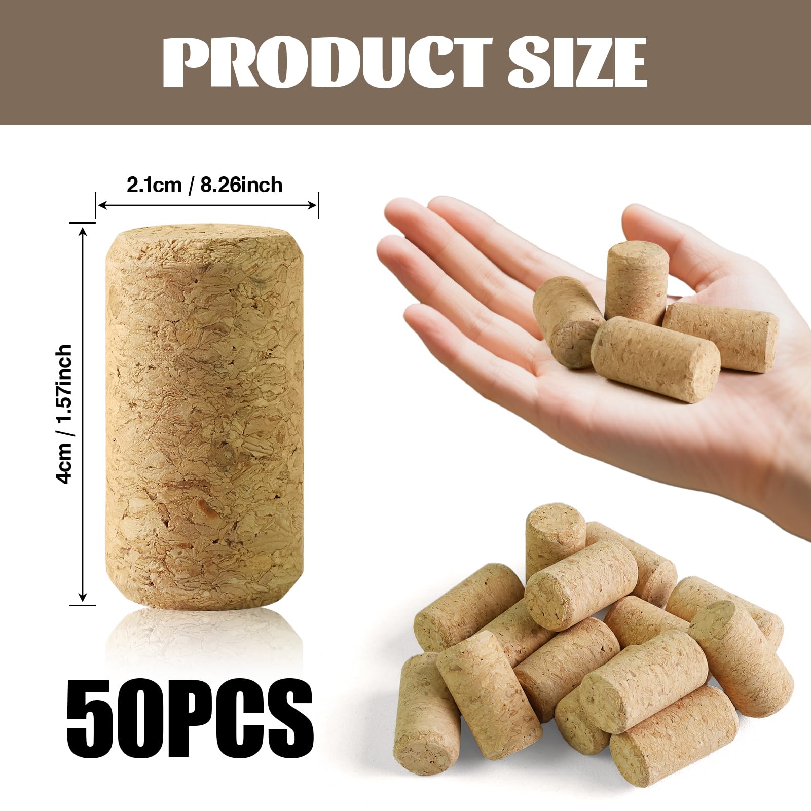 50 Pièces Bouchons en Liège 21x40mm,Bouchons en Liège Naturel Bouchon Bois Bouchon Liege Bouteille Vin,Bouchon Bouteille pour Vin,Bière et le Bricolage - 3
