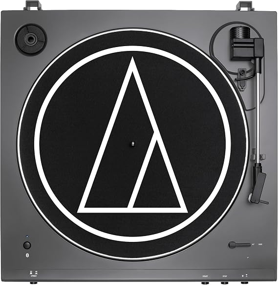 Audio-Technica at-LPGO-BT Fully Automatic Wireless Belt-Drive Turntable (Gun-Metal/Black)