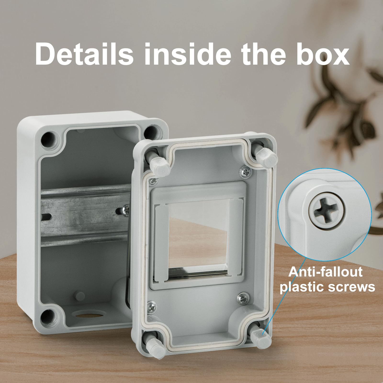 ANIMACYN Waterproof Electrical Junction Box - 15.7"H X 11.8"L X 7.1"W, IP65, With Mounting Panel