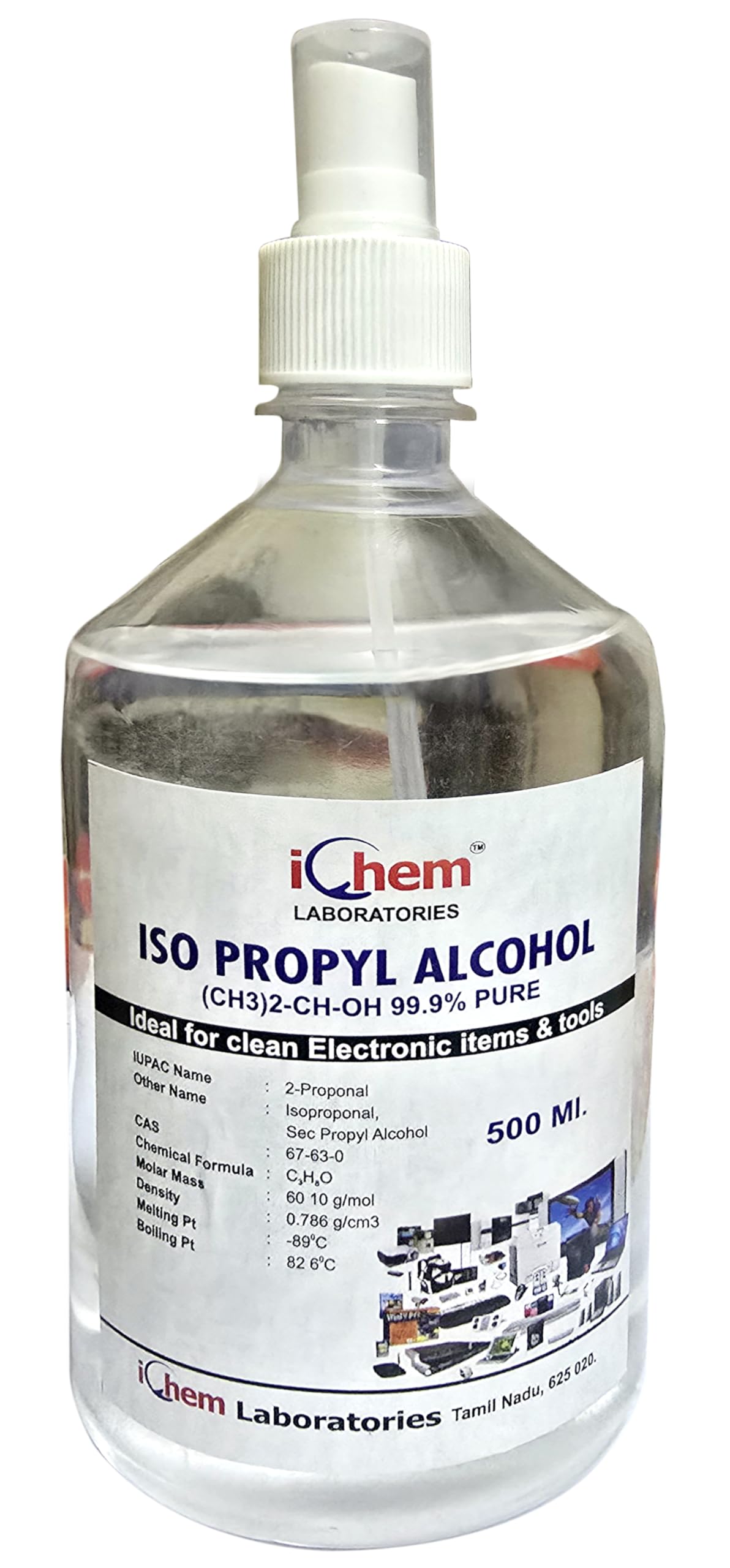 ICHEM Isopropyl Alcohol 99.9% Pure [(CH3)2-CH-OH] CAS: 67-63-0] 500ml Rubbing Alcohol-image-41