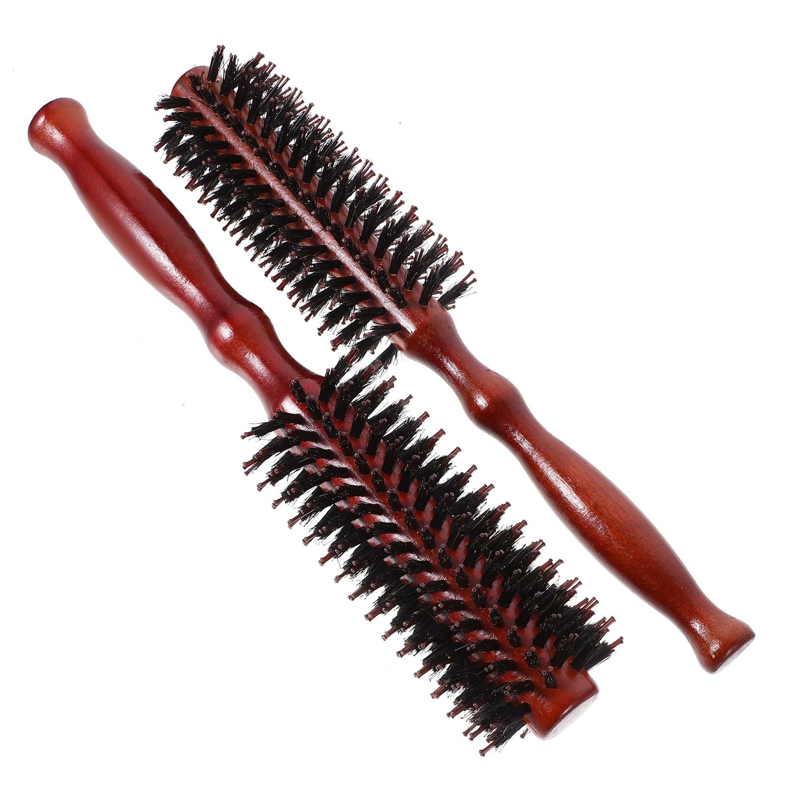 LALAFINA 6pezzi Pettini Rotondi Setole Naturali Con Manico Legno Per Asciugatura e Styling Dei Taglia s