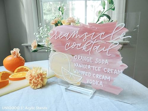 Miniatura 22 de UNIQOOO Paquete de 6 letreros acrílicos esmerilados en blanco para mesa de boda, 11 x 14 pulgadas, hoja acrílica para soporte de números de mesa