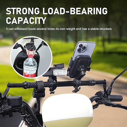 Miniatura 7 de 1 barra transversal para motocicleta, extensión de manillar ajustable de 11.8 a 17.7 pulgadas para soporte de montaje de teléfono, extensión de