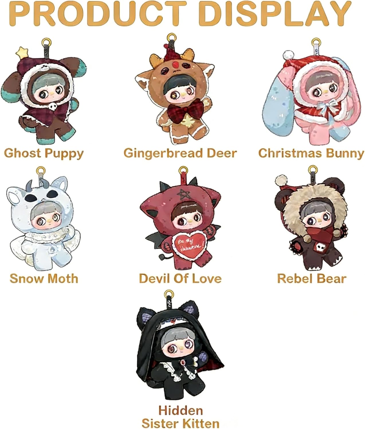 Maymei Winter Weirdness Series Vinyl Plush Blind Box 1PC(1 of 7 Possible Styles) Cute Figures Collectible Toys Birthday Gifts (1Pcs Blind Box)