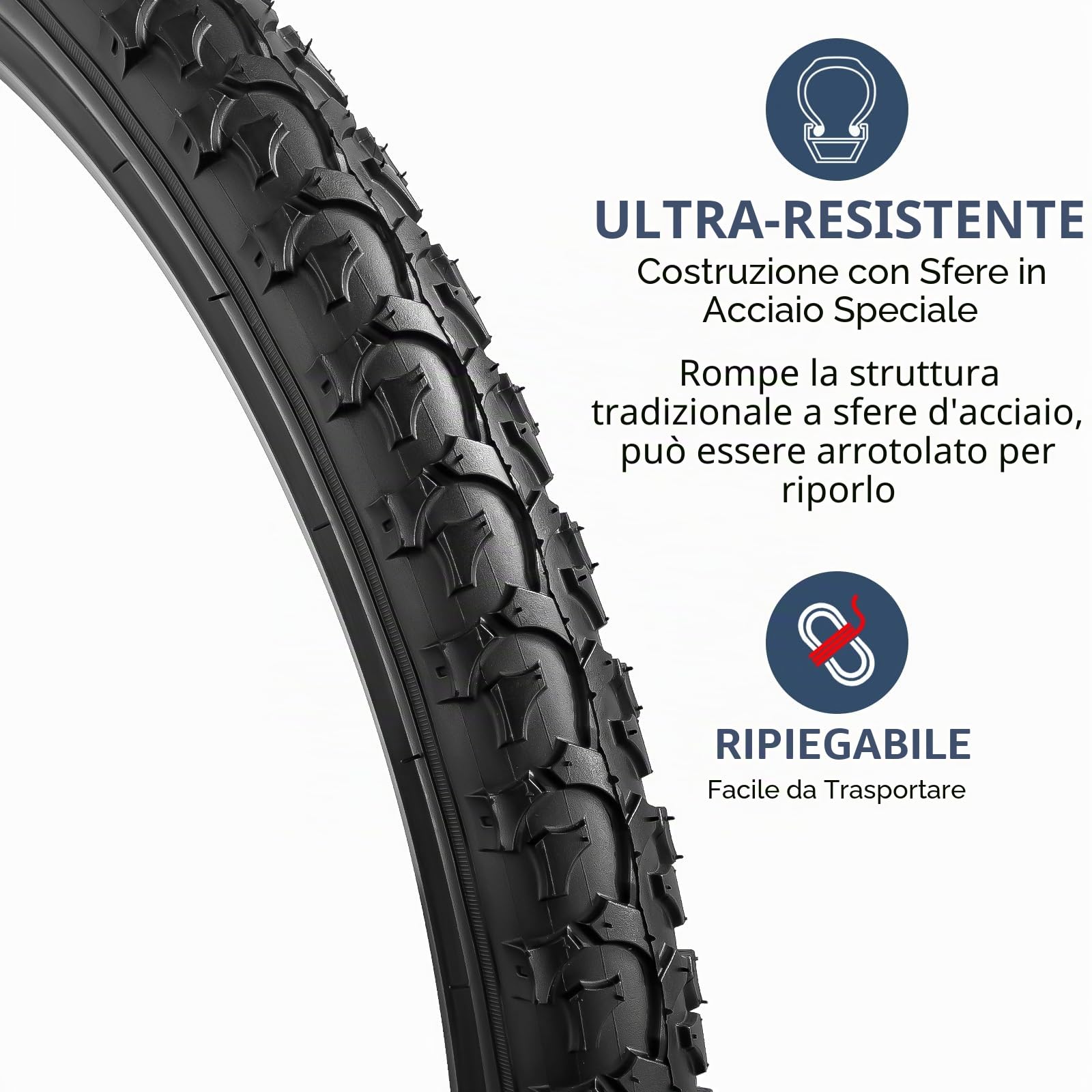 YunSCM 2Pcs Pieghevole 24 pollici copertoni 24x2.125 ETRTO 57-507 24 pollice Camera d'aria AV32mm compatibileBici da strada, city bike, mountain bike 24x2.10 24x2.125 24x2.25 pneumatici