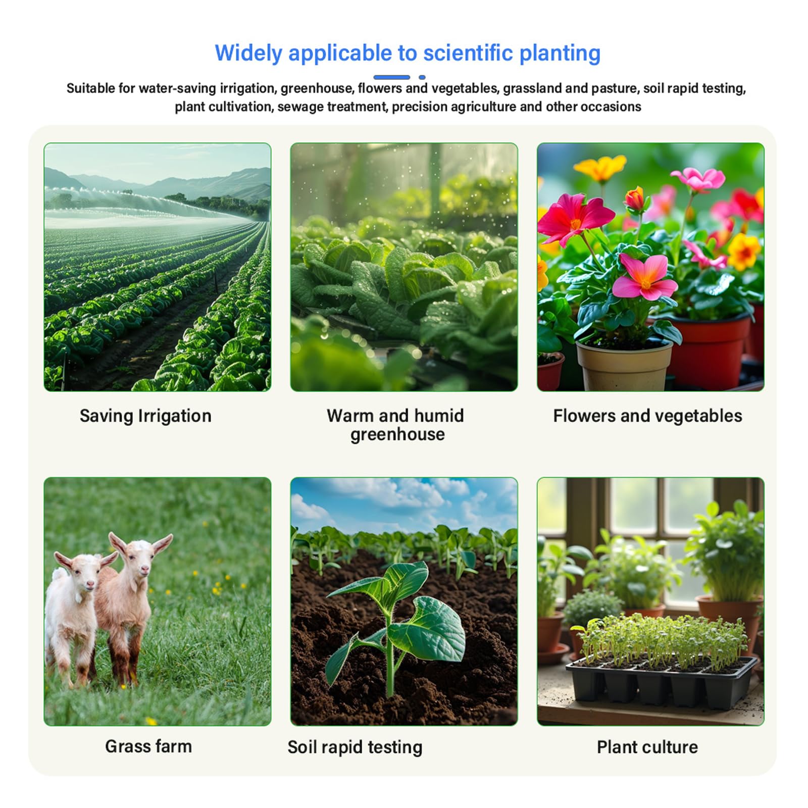 Détecteur d'eau de sol/température 8 fonctions avec sondes et interfaces informatiques pour horticulture/environnement Humidimètre pour plante