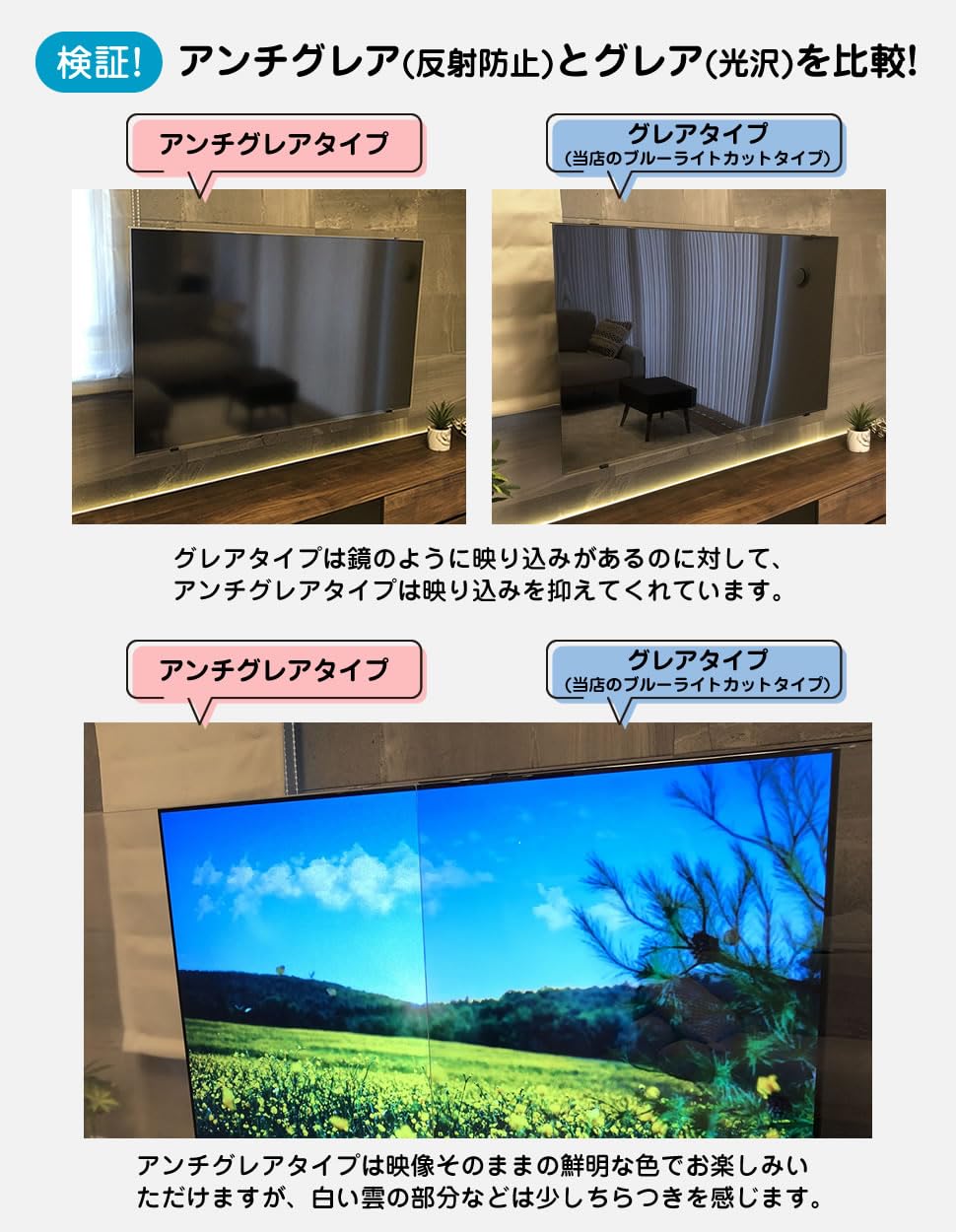 Amazon | MMK 有機ELテレビ保護パネル アンチグレア 55インチ