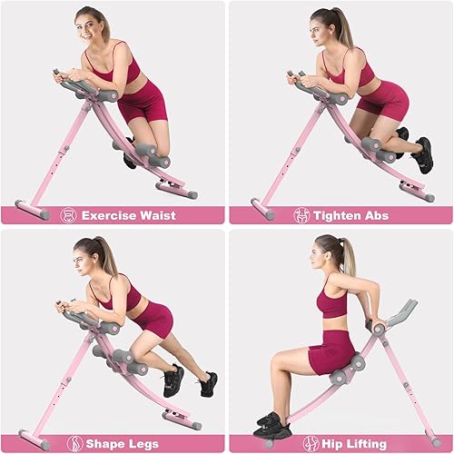 Vista 32 de Ab Workout Equipment, Ab Machine for Women, Adjustable Core Abdominal Exercise Fitness Equipment, Foldable Waist Trainer Ab Crunch Home Gym Systems