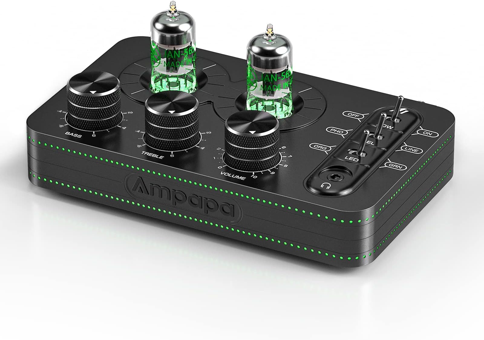 A1 Vacuum Tube Phono Preamp & Headphone Amplifier - For MM Turntable Hi-Fi Audiophile Preamp with Tone Control