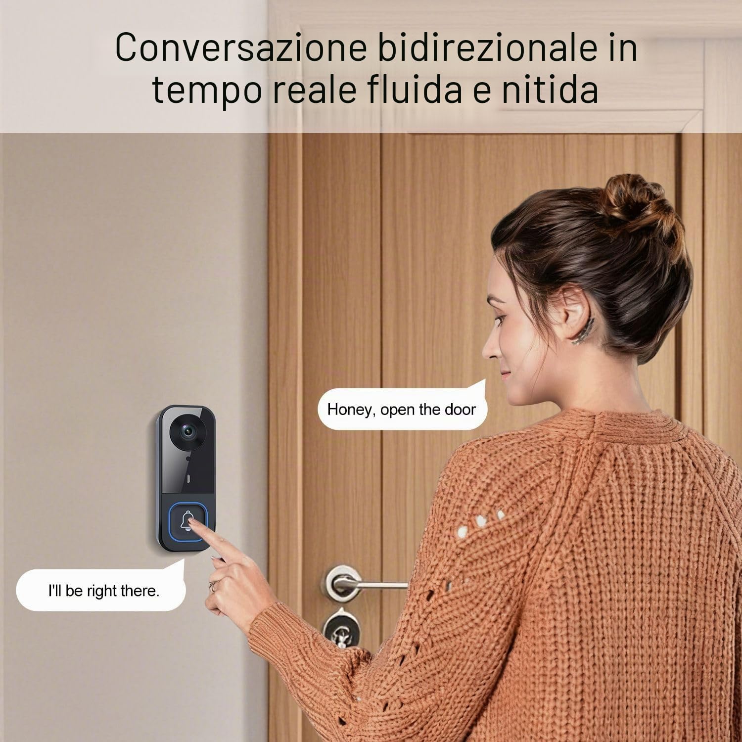 Winnes Citofono senza fili da esterno HD Schermo IPS da 4,5" Video Campanello Spioncino Digitale videocitofono con Telecamera Visione Notturna Audio Bidirezionale,Senza WiFi/APP Abbonamento