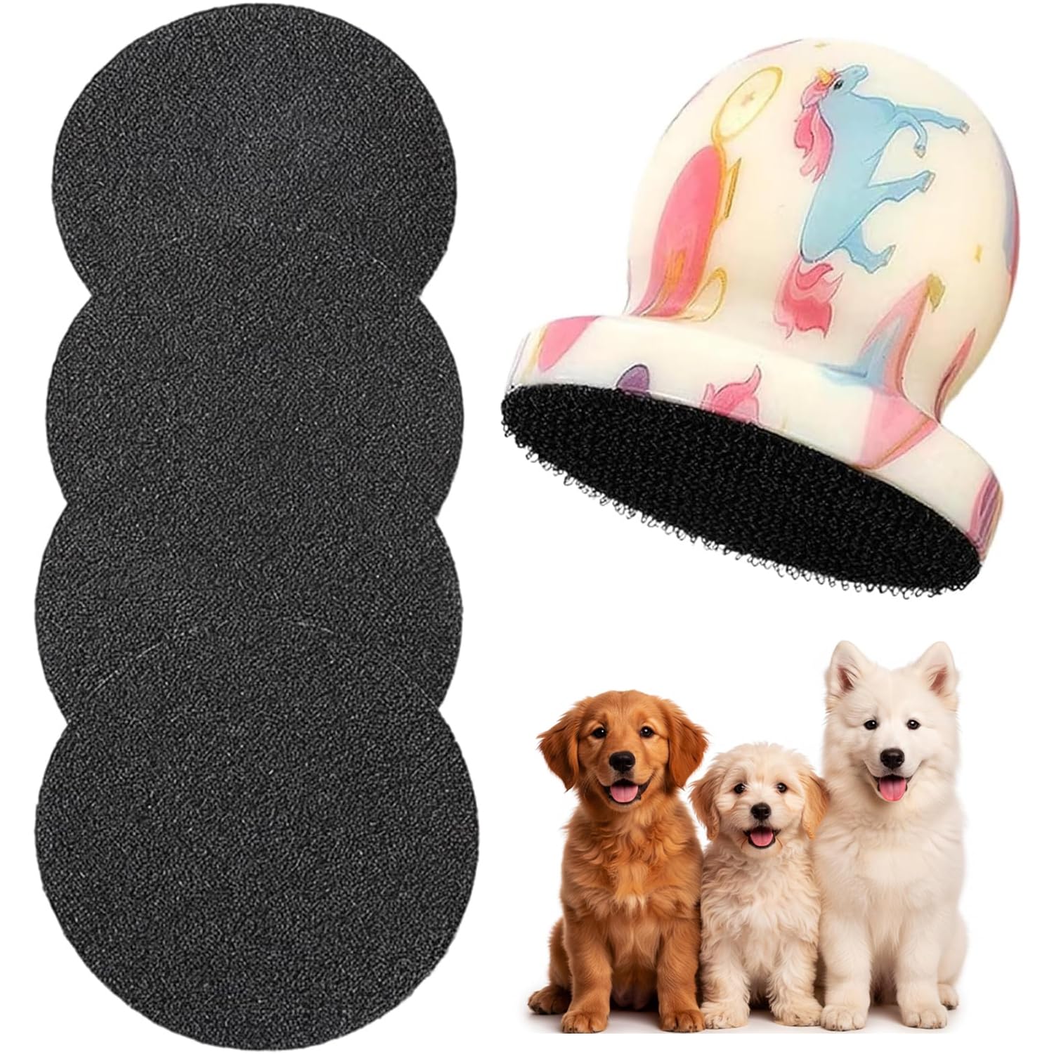 Tniytru Dog Nail File, Dog Nail Grinders with 4 Scratch Pads, Pegasus Print, Pet Nail Grinder for Dogs Claws, Dog Claw Grinder, Dog Nail Scratchboard, 7x7 Size