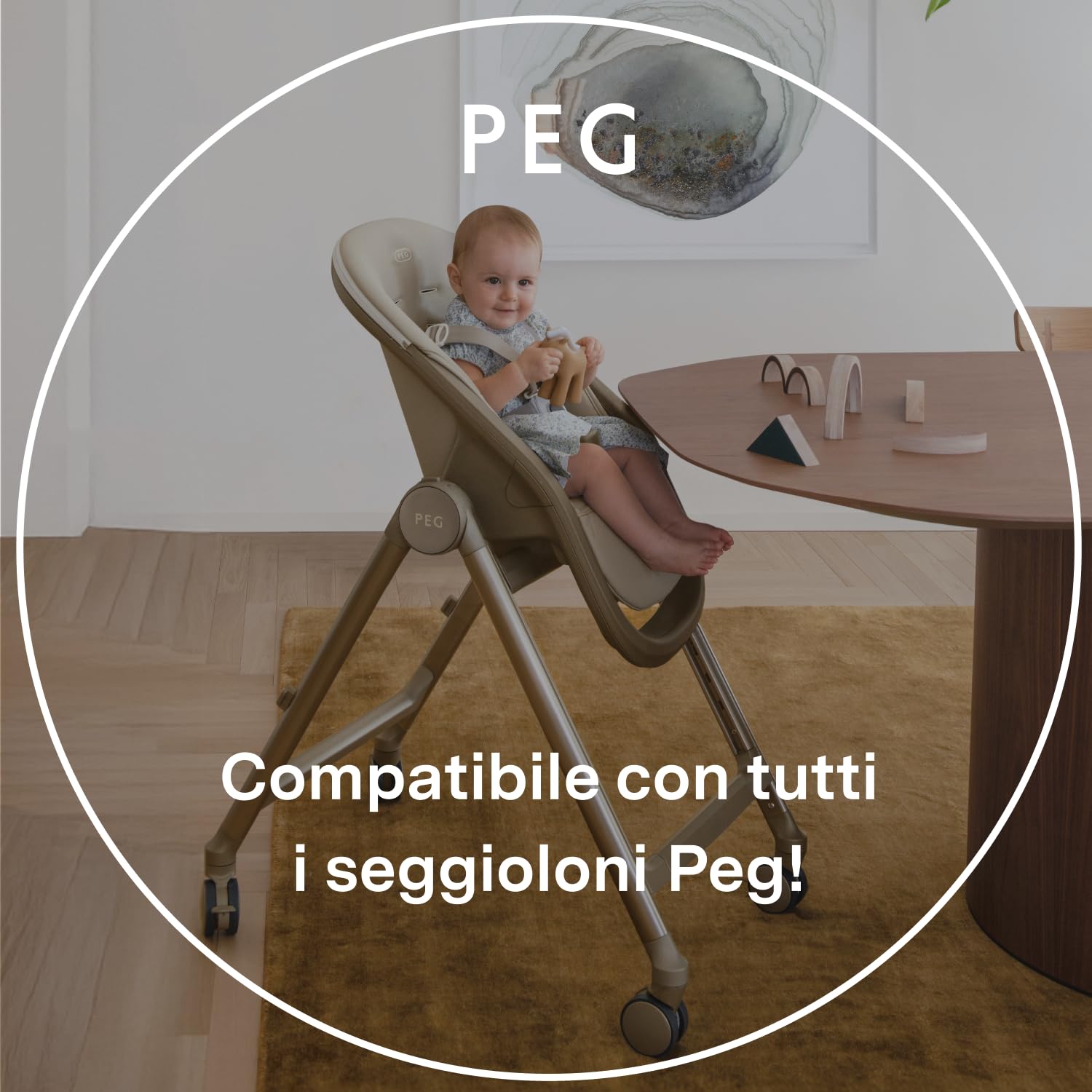 PEG Booster Cushion - Cuscino Imbottito Double Face - Compatibile con i Seggioloni e Passeggini di Peg