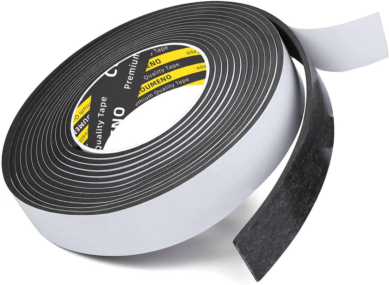 COUMENO EVA SingleSided Adhesive Black Foam Tape(1.18''x16.4FT) Single