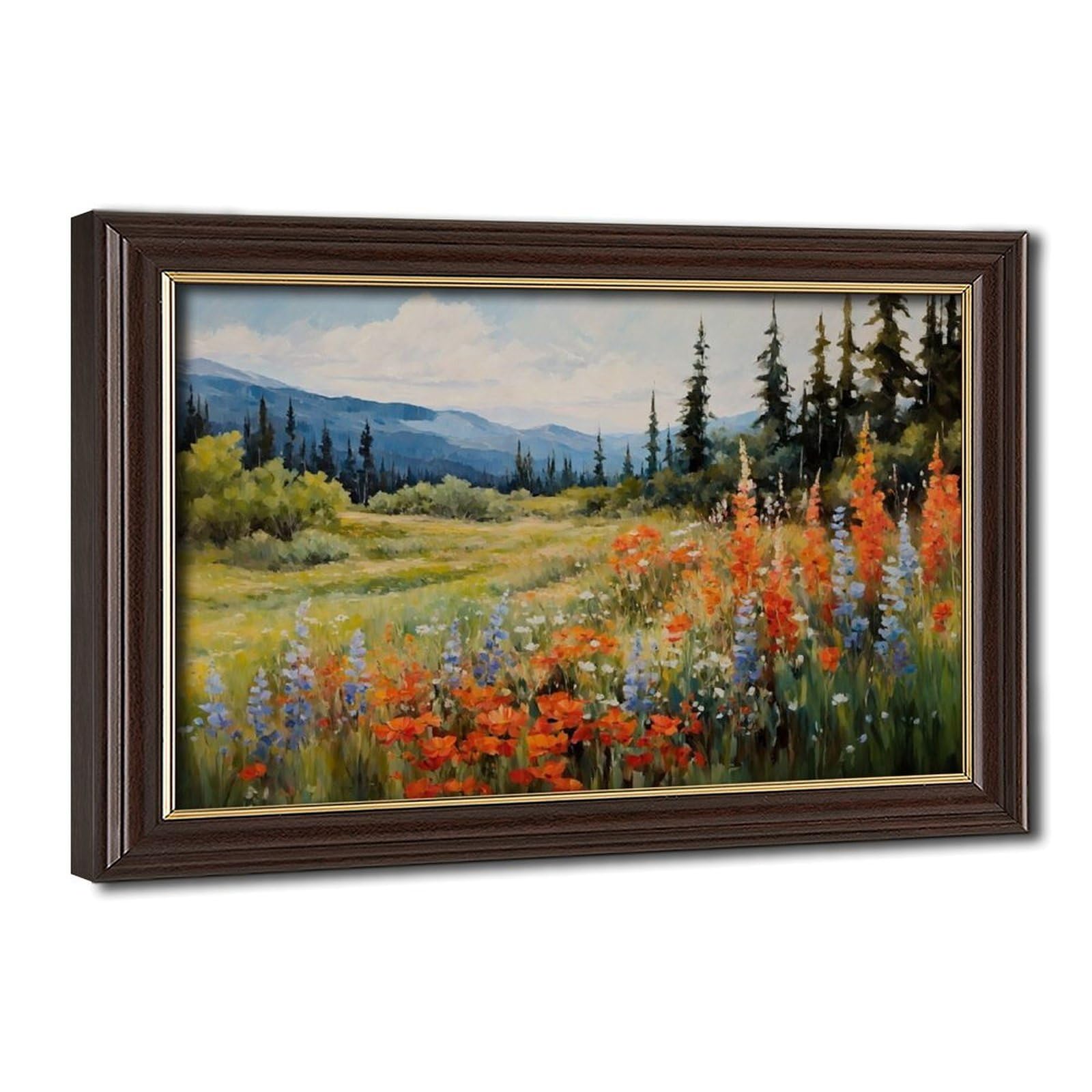 Bareronor Wildflower Field Canvas Poster for Dorm Room Decor Gift