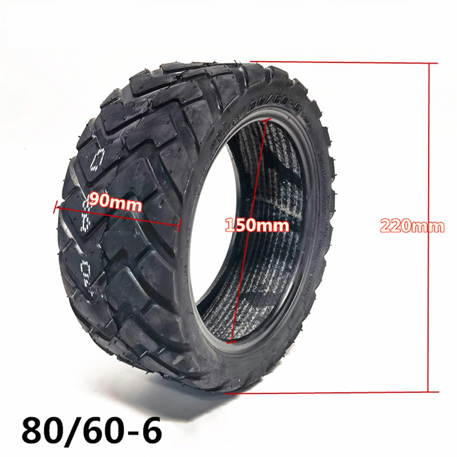 Ruedas sólidas de Repuesto, Neumático de vacío 80/60-6 10 Pulgadas for Scooter eléctrico y Kart 9