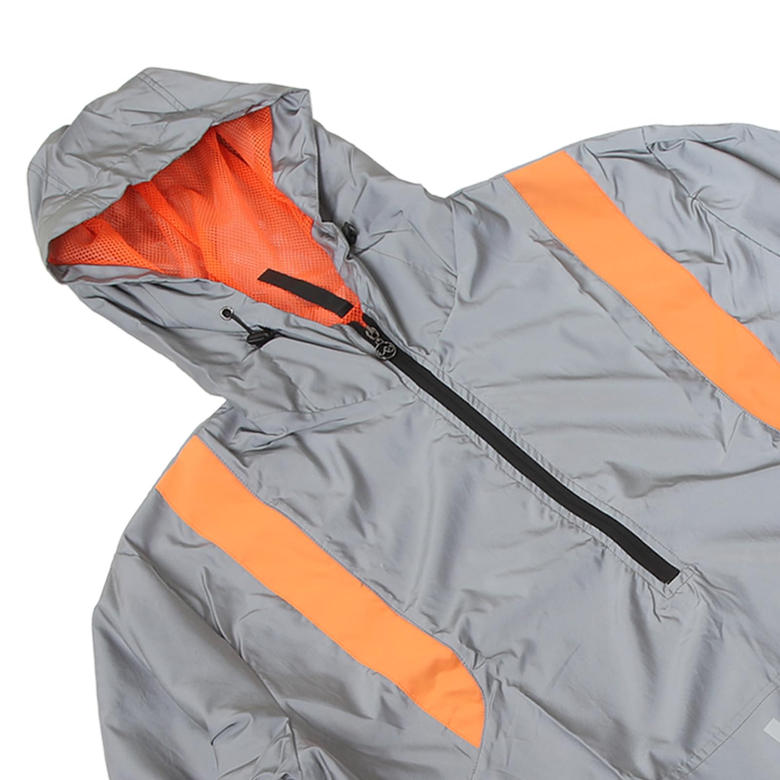Alomejor Chaqueta de Ciclismo, Chaqueta Cortavientos de Poliéster con Rayas Reflectantes, Bolsillos con Cremallera, para Deportes Al Aire, Ciclismo, Correr, Senderismo (2XL)