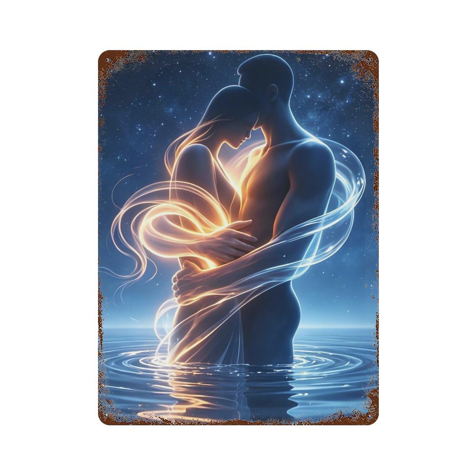 YHGERTKU Embrace of Souls (2) Wall Art Retro Iron Vintage Metal Tin Sign Poster Modern Decor for Living Rooms Gift 40x30cm