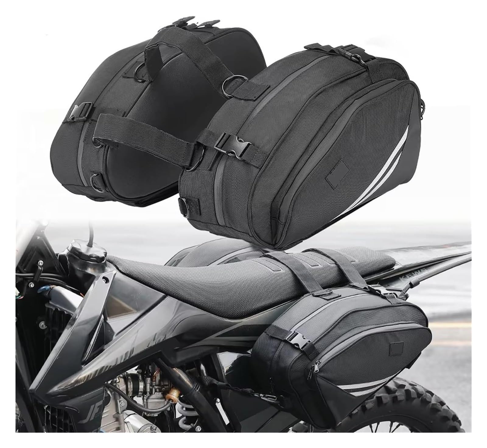 Moto Paraurti Borsa per YZ per CRF450R per Suzuki per V-Strom per KLR650 Borsa Laterale per Moto Motocross Borse Sportive Doppie Bagagli Sella