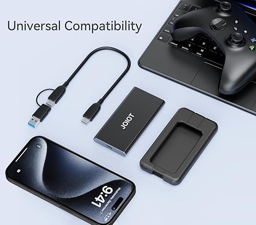 Miniatura 3 de SSD portátil 512G hasta 2000MBs USB-C USB 3.2 Gen 2x2 SSD externo con funda protectora a prueba de golpes tipo C unidad externa de estado sólido