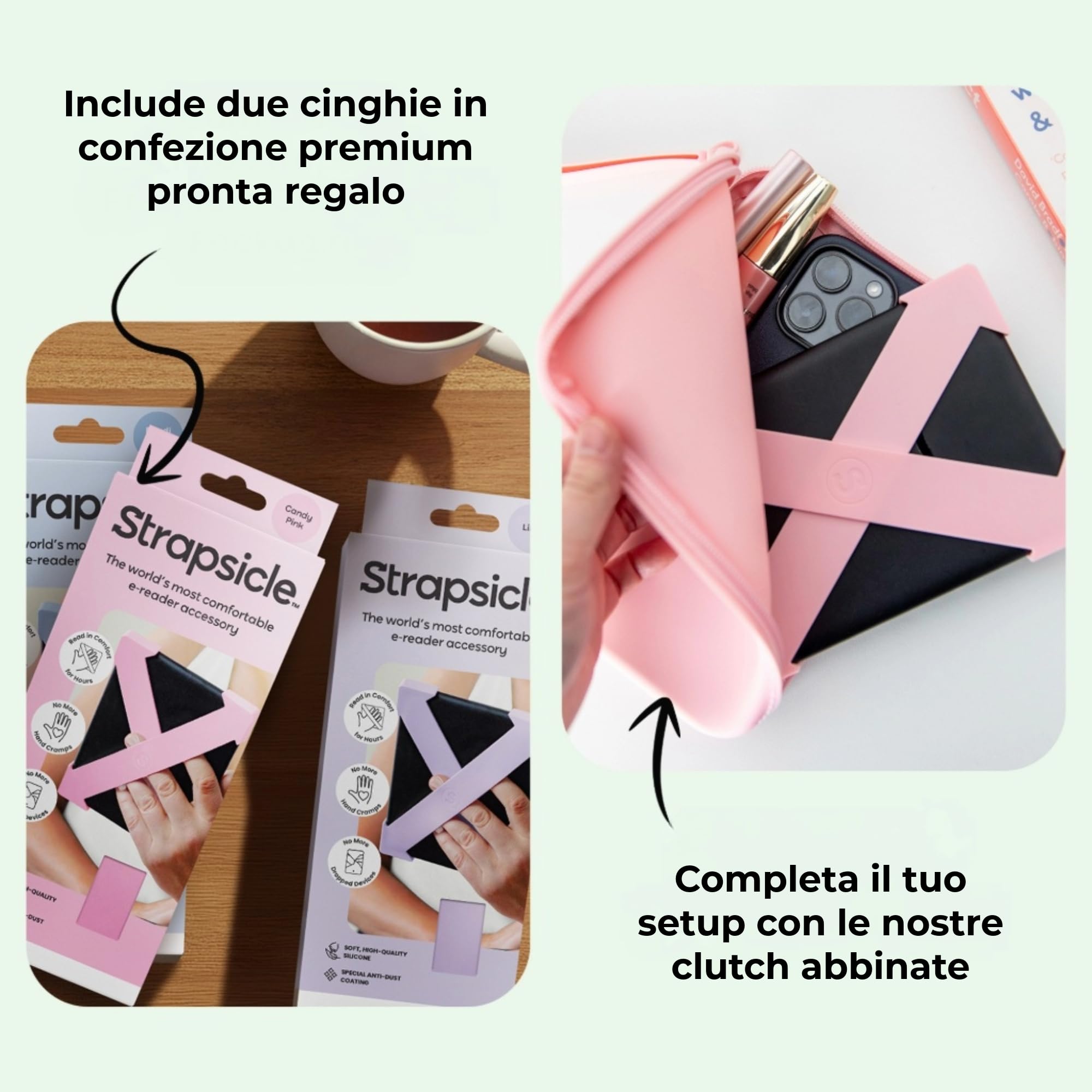 Strapsicle Cinturino per Kindle Paperwhite Gen 11/12 (6,8"/7") & Kobo - Confezione 2 - Grande - Blu Bondi