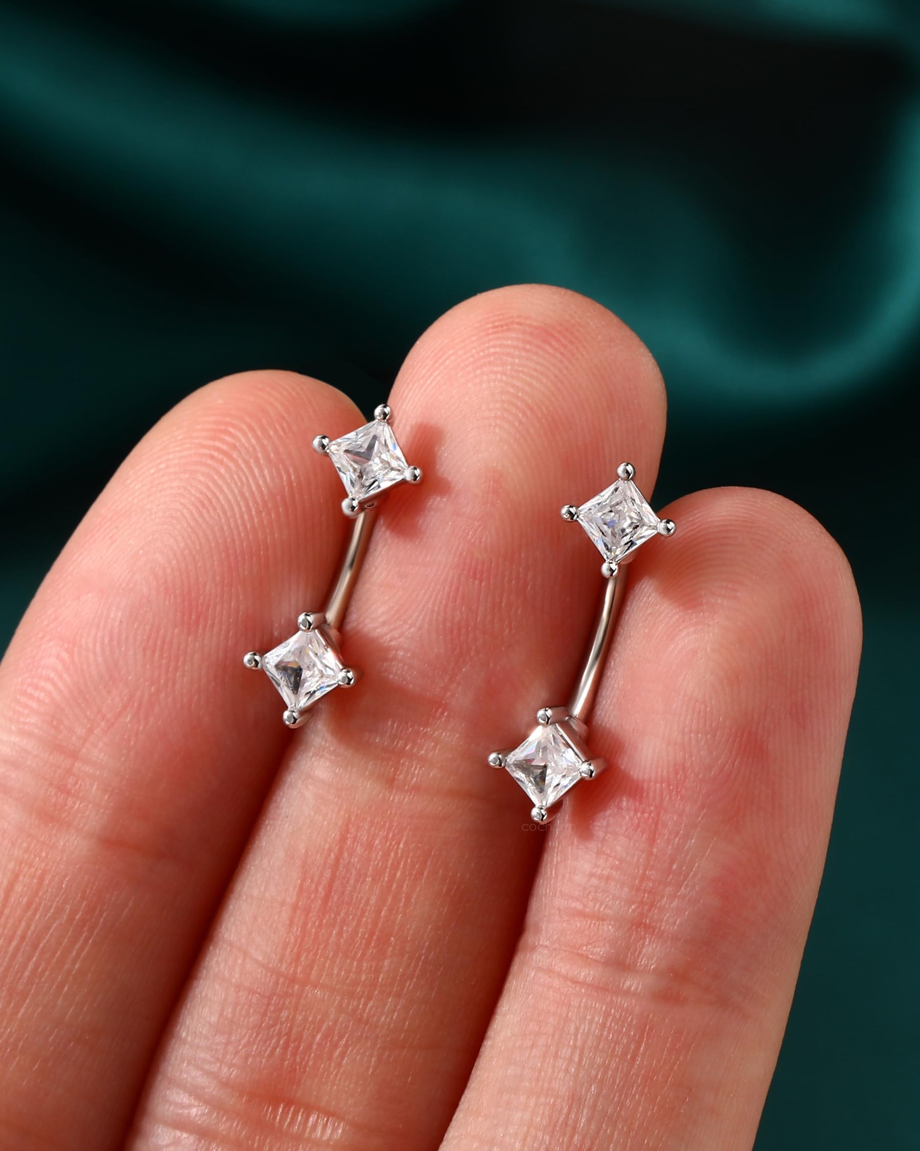 COCHARM Minimalist Rook Earrings 16G Rook Piercing Jewelry Stainless Steel Eyebrow Rings for Women Men Dainty Lobe Earrings 6/8MM: YG-6MM