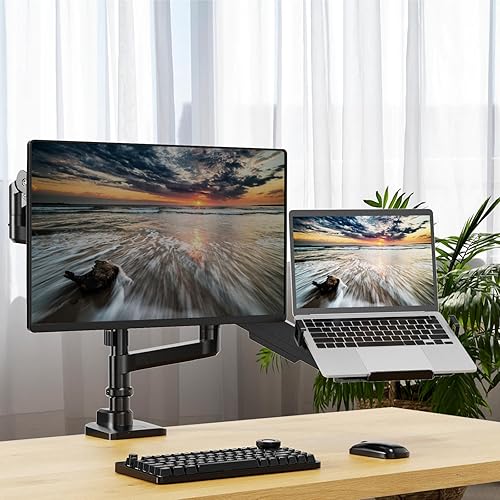 Miniatura 6 de Soporte de bandeja de montaje VESA para portátil para brazos y soportes de monitor de 2.953x2.953 in 3.937x3.937 in abrazadera portátil ajustable de