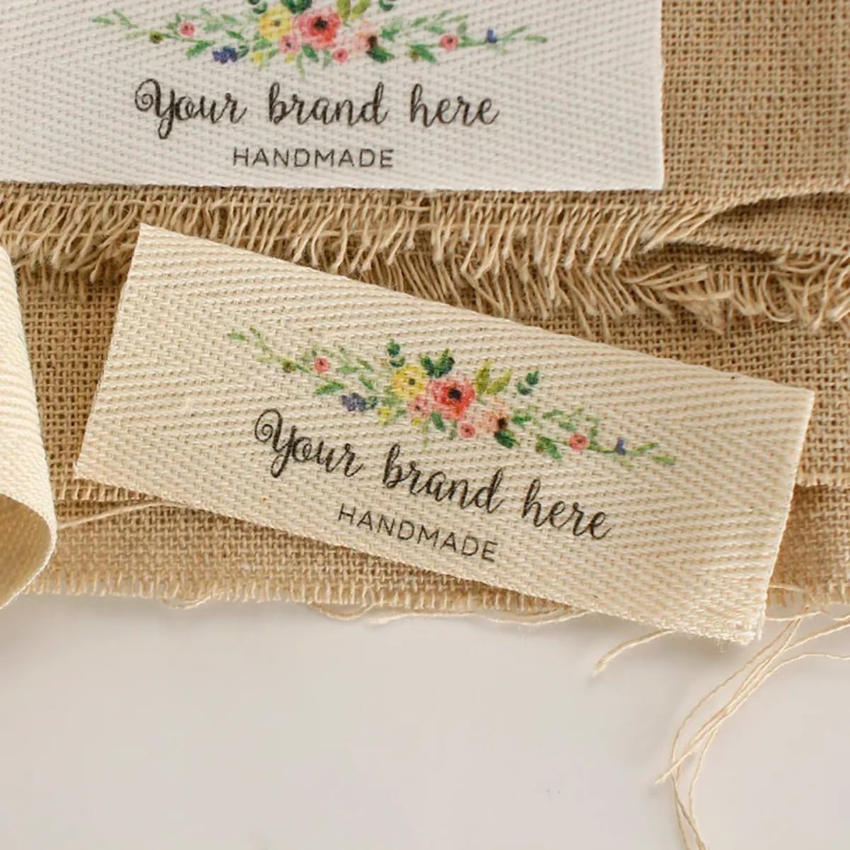 Custom Twill Labels,Personalized Sewing Labels for Handmade Items,Custom Fabric Labels for Clothes,Custom Clothing Tags (50Pcs)