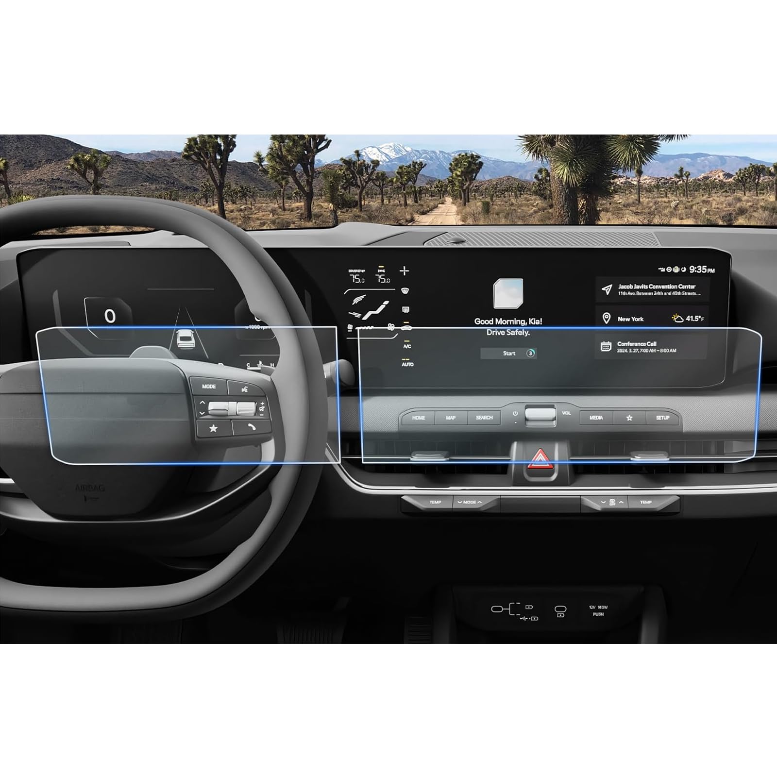 CDEFG 4Pcs for 2026 Kia K4 Screen Protector Dual 12.3-inch Displays