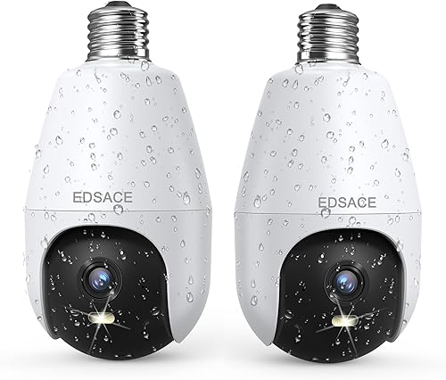 EDSACE Cámara de seguridad PoE HD de 5 MP para exteriores cámara Ethernet con audio de 2 canales visión nocturna a color de 98 pies detección humana