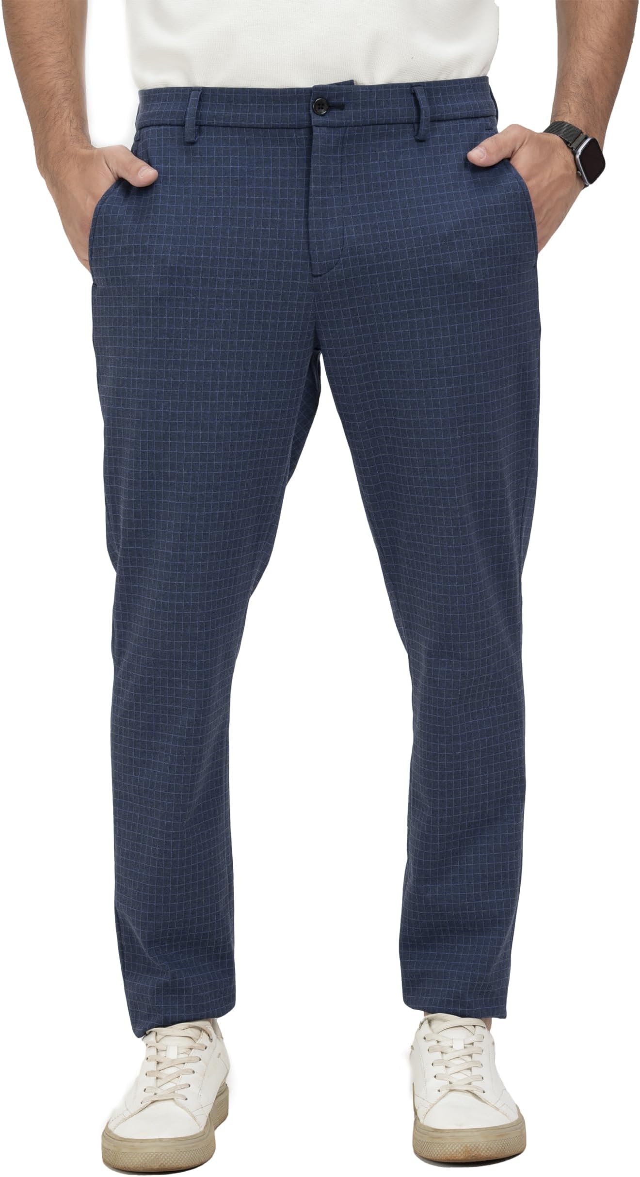 The Pant ProjectLuxury PV Stretchable Casual Checks Pant for Men | Stylish Slim Fit Men's Wear Trousers for Office or Party