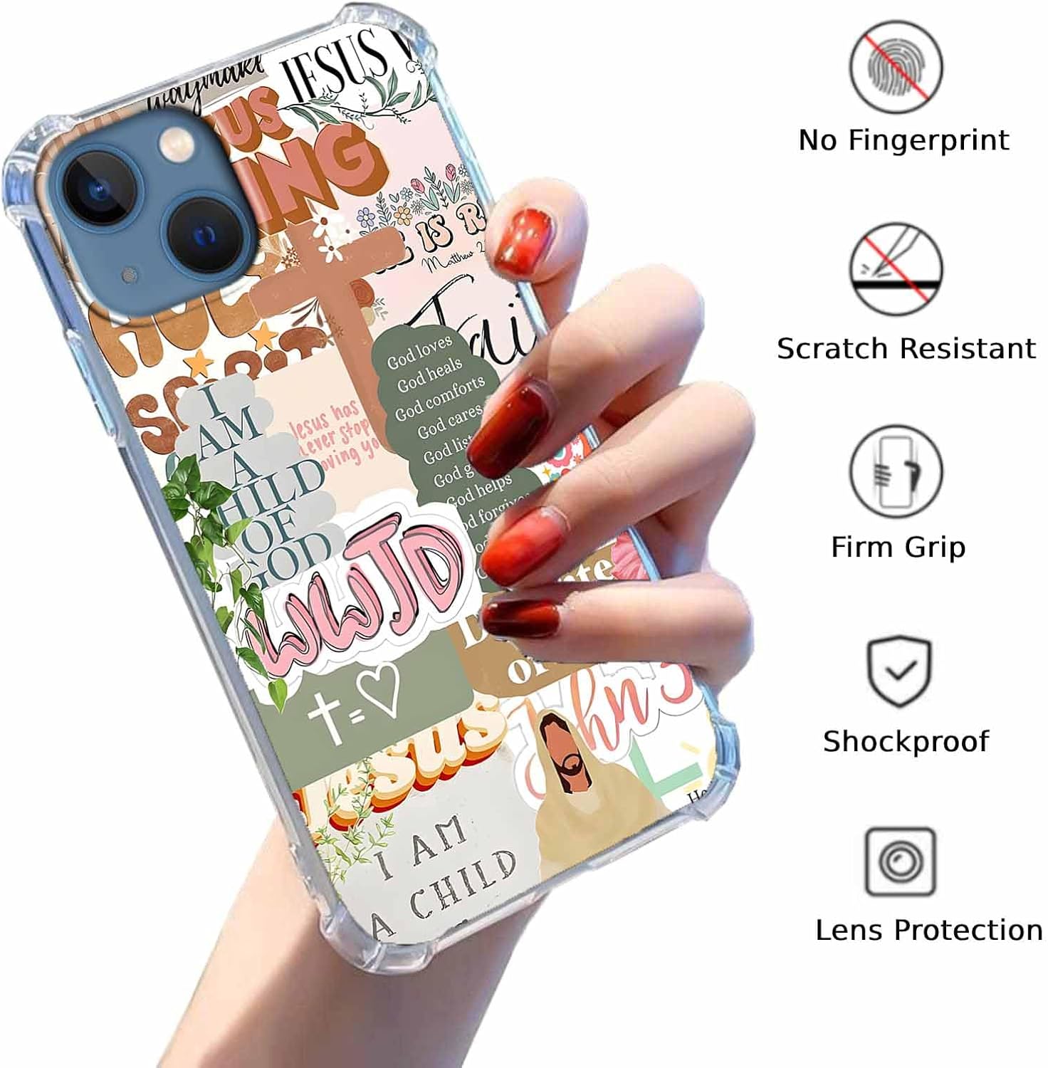 christian quotes aesthetic vintage jesus bible verse collage pattern,soft tpu bumper case for iphone 15,#1 iphone 15 bible 1