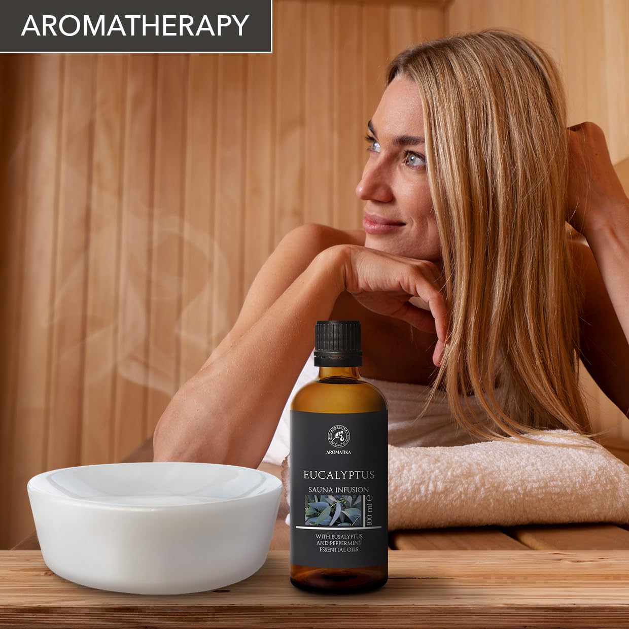 Huile Essentielle d'Eucalyptus & Menthe Poivrée 100ml - Arôme pour Sauna - Parfum Naturel - Aromathérapie