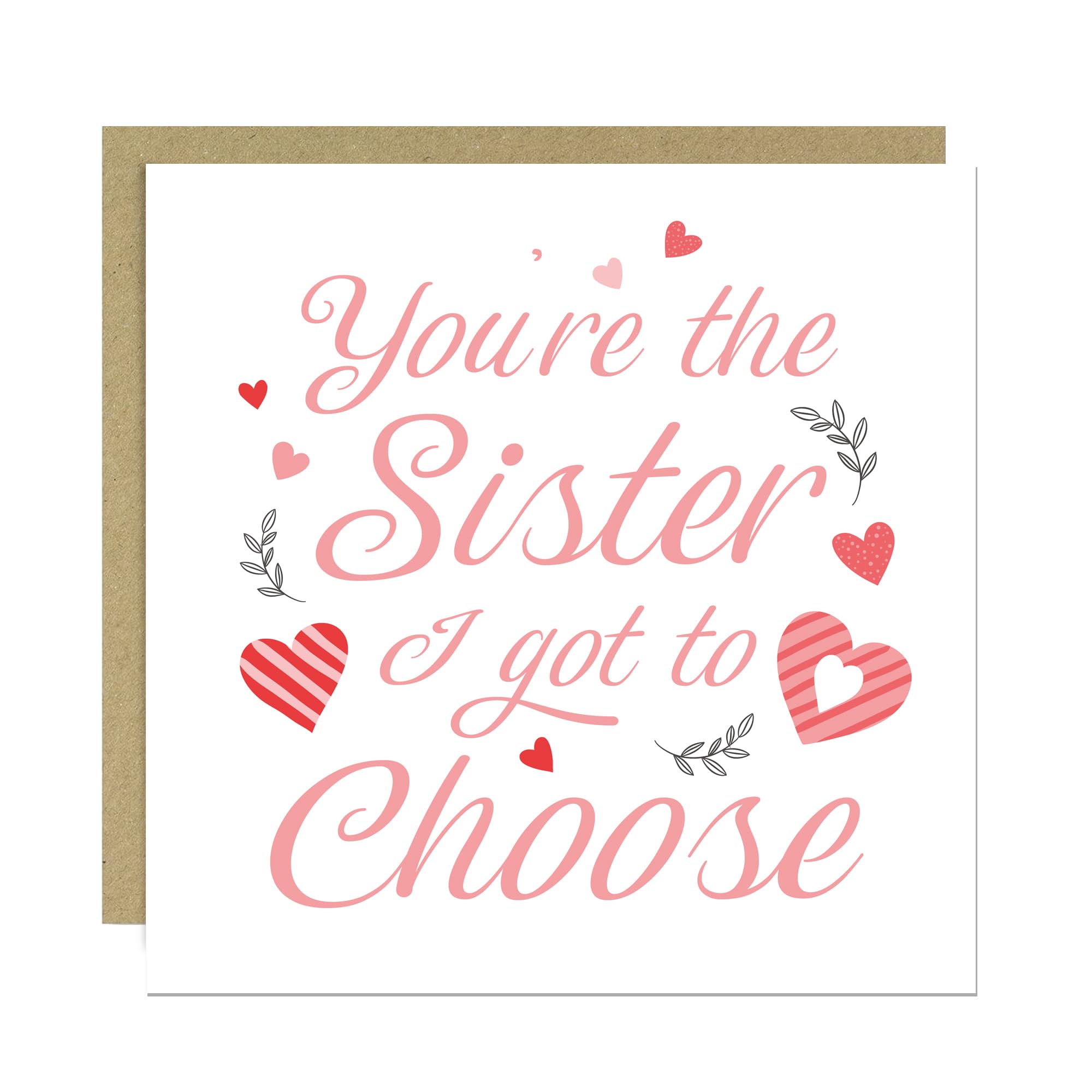 RED OCEAN Best Friend Card For Birthday Novelty Friendship Christmas Card For Friends Sister I Got To Choose 145x145mm With Kraft Envelope