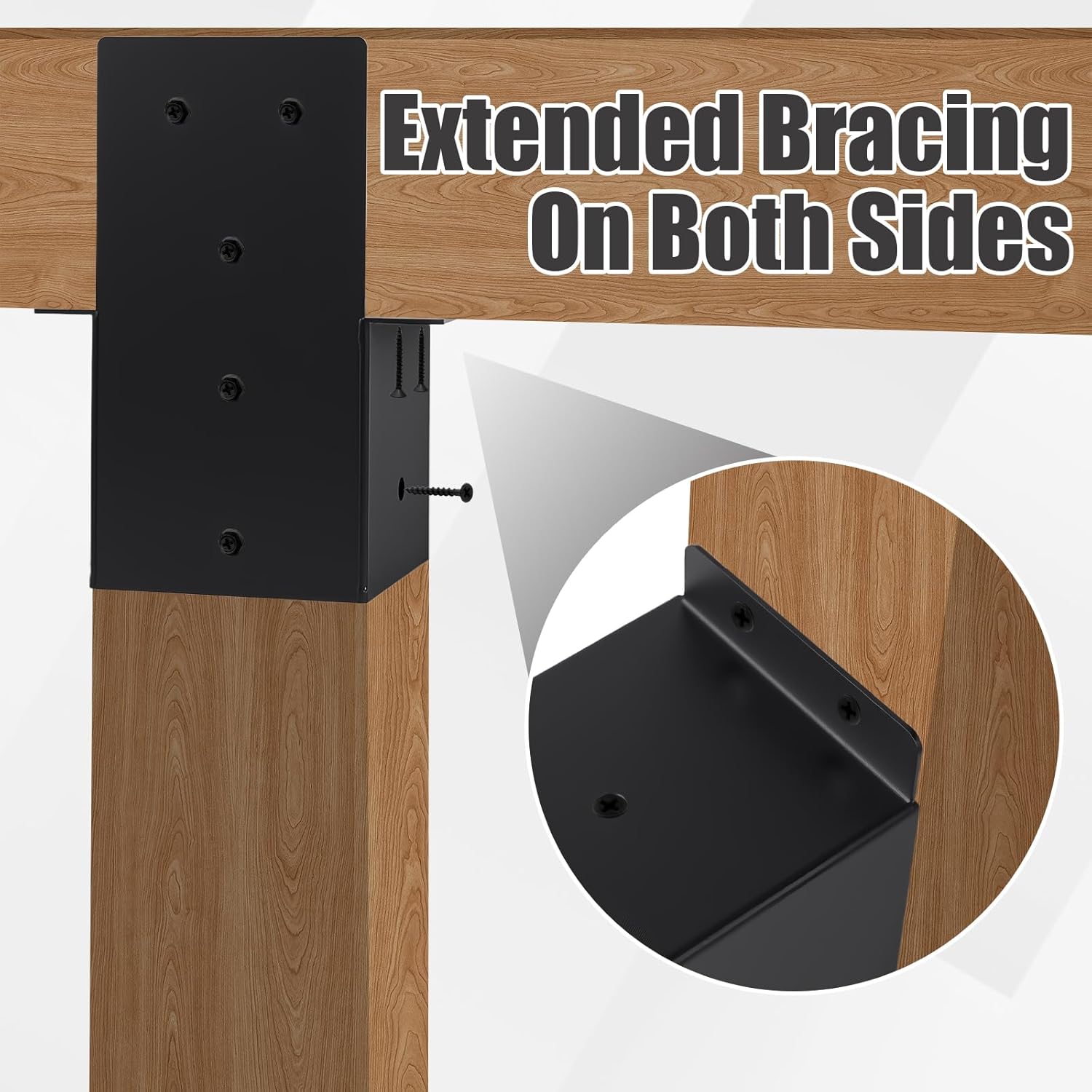 4 Pcs 4”x 4”Pergola Brackets4 pcs, Post Top Rafter Brackets (Actual Size 3.6'' x 3.6'') Wall Mount Support Brackets Kit Connectors for Gazebo, Sunroom and Carport (4)