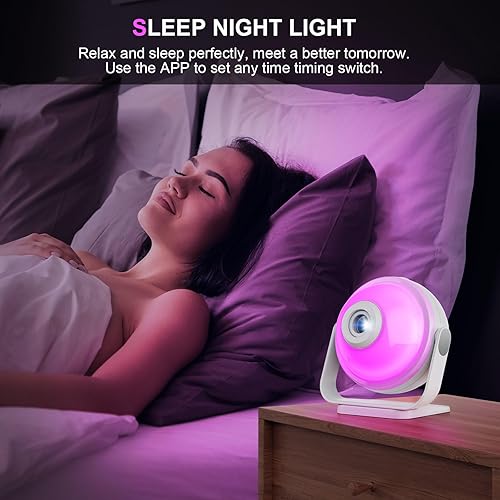 Miniatura 4 de Proyector inteligente de galaxia, lámparas de noche para dormitorio, 256 modos, luz nocturna para niños, estrellas, estrellas, luna, techo
