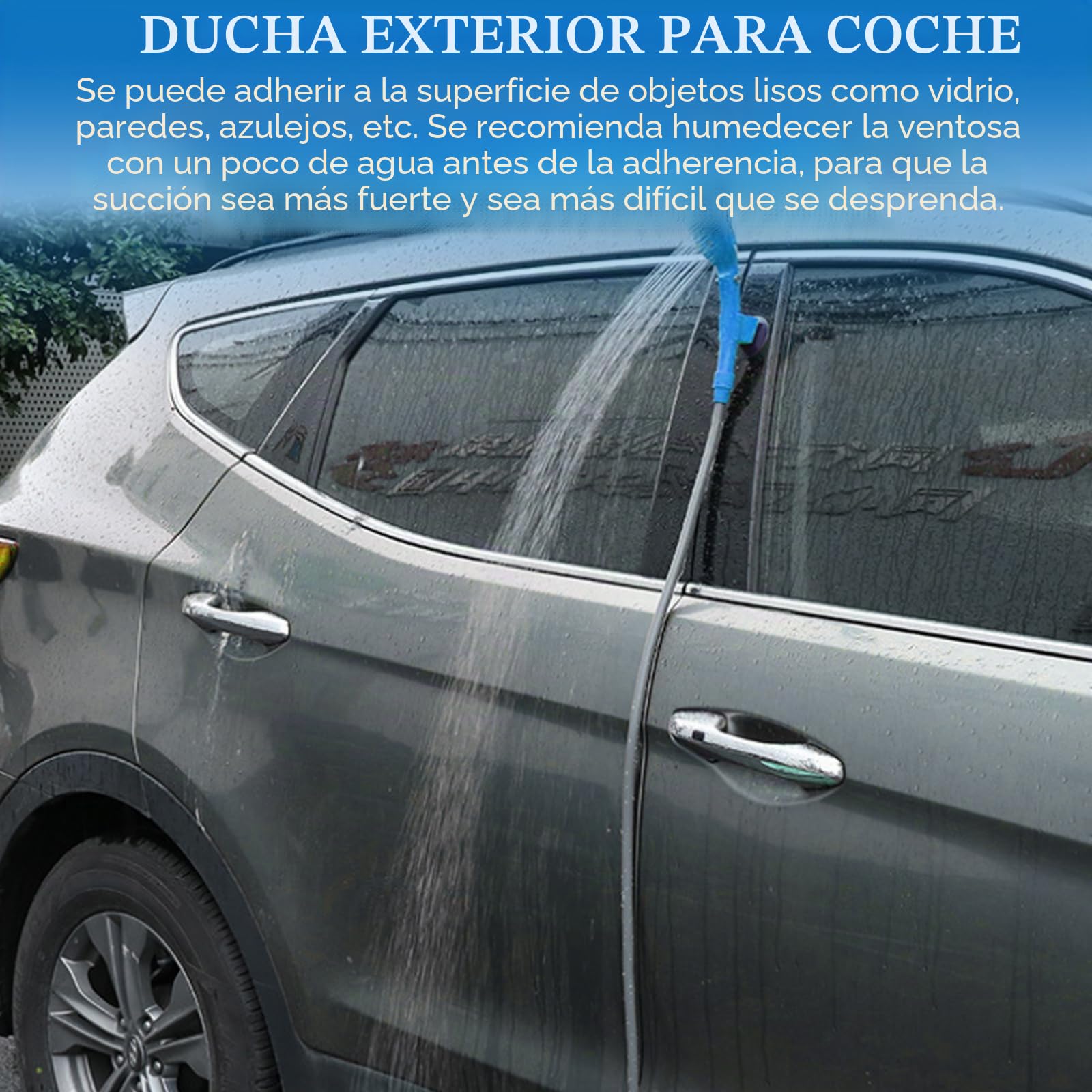 Ducha de camping de 12 V con bomba, ducha de camping, bomba sumergible, ducha de jardín, juego de duchas móviles con ducha de mano y manguera, ducha exterior para senderismo, viajes, playa, mascotas
