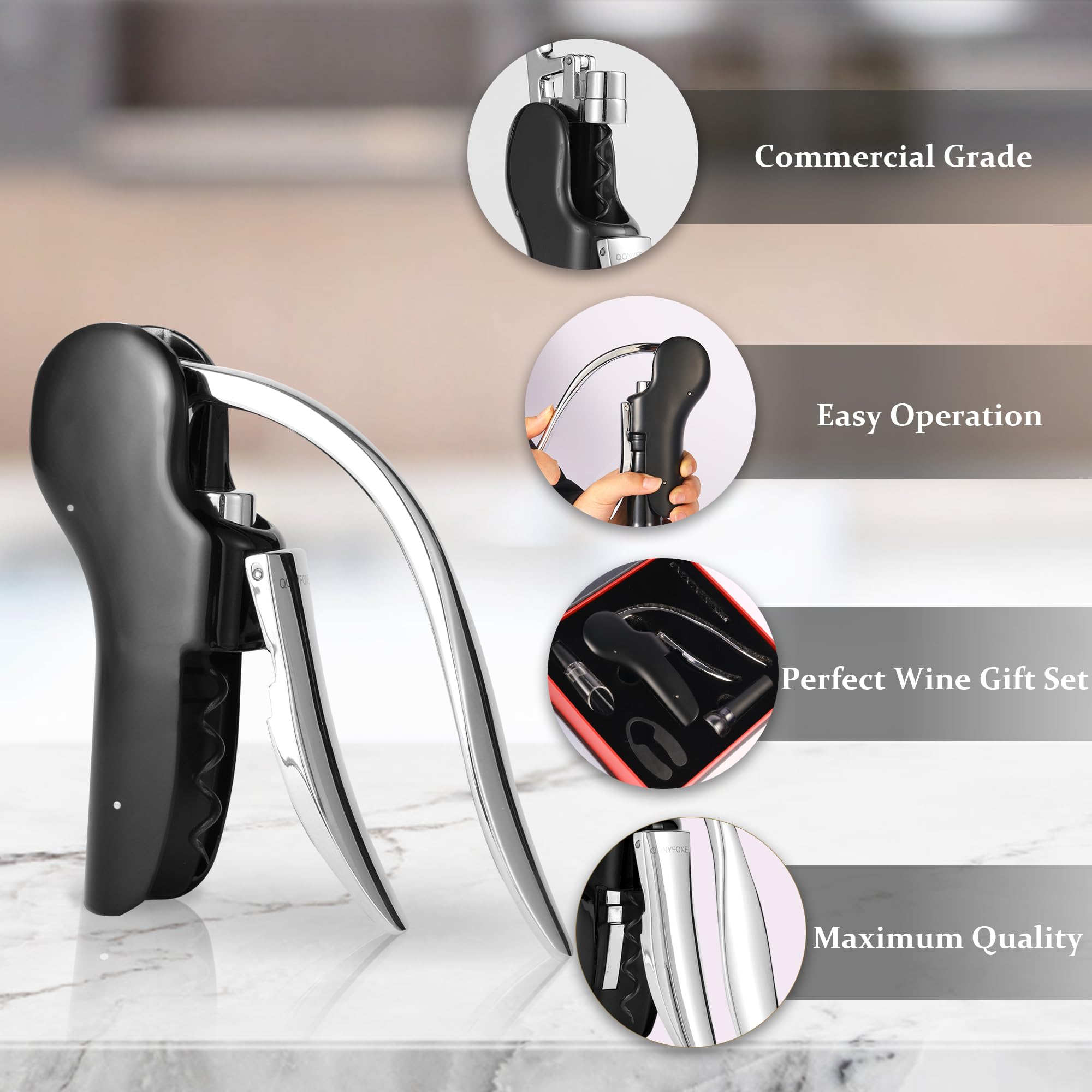 垂直レバー式コルクスクリューワインオープナー Amazon | QONYFONE