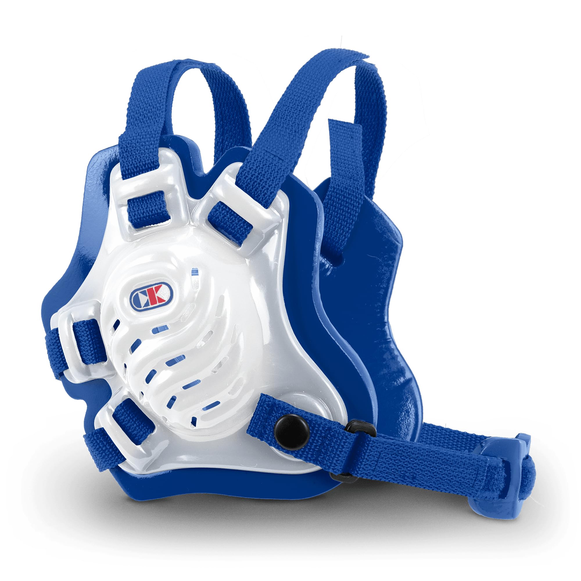 Translucent and double Royal Blue Cliff Keen F5 Tornado 4-Strap Stock Head Gear — image 1