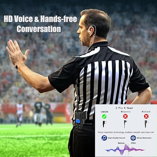 Miniatura 5 de SAMCOM Auriculares inalámbricos con auricular de tubo acústico transparente y dongle de 2 pines, auricular de vigilancia inalámbrico con altavoz de