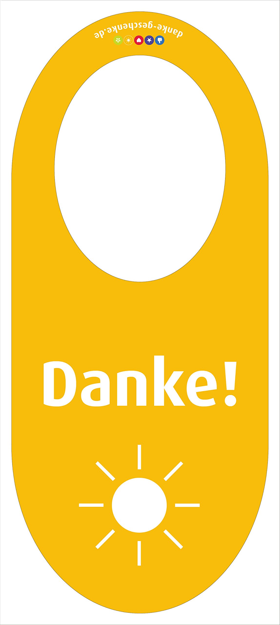 immi 5 St. Danke Flaschenhänger, für Flaschengeschenk, markierer, Gelb/Sonne