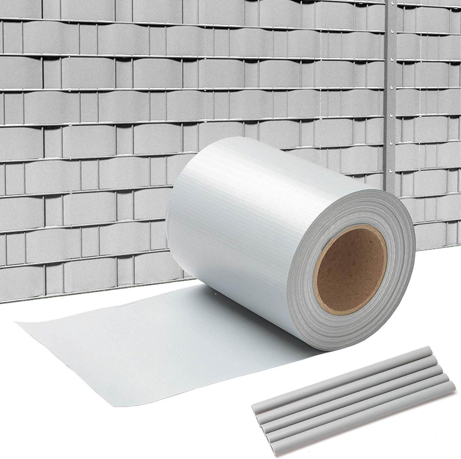 SWANEW Paneles de protección de privacidad para Vallas de Doble Varilla, con Clip, PVC, protección Visual para Valla, Valla de jardín, Valla de Doble Barra (35 x 19 cm, Gris Claro)