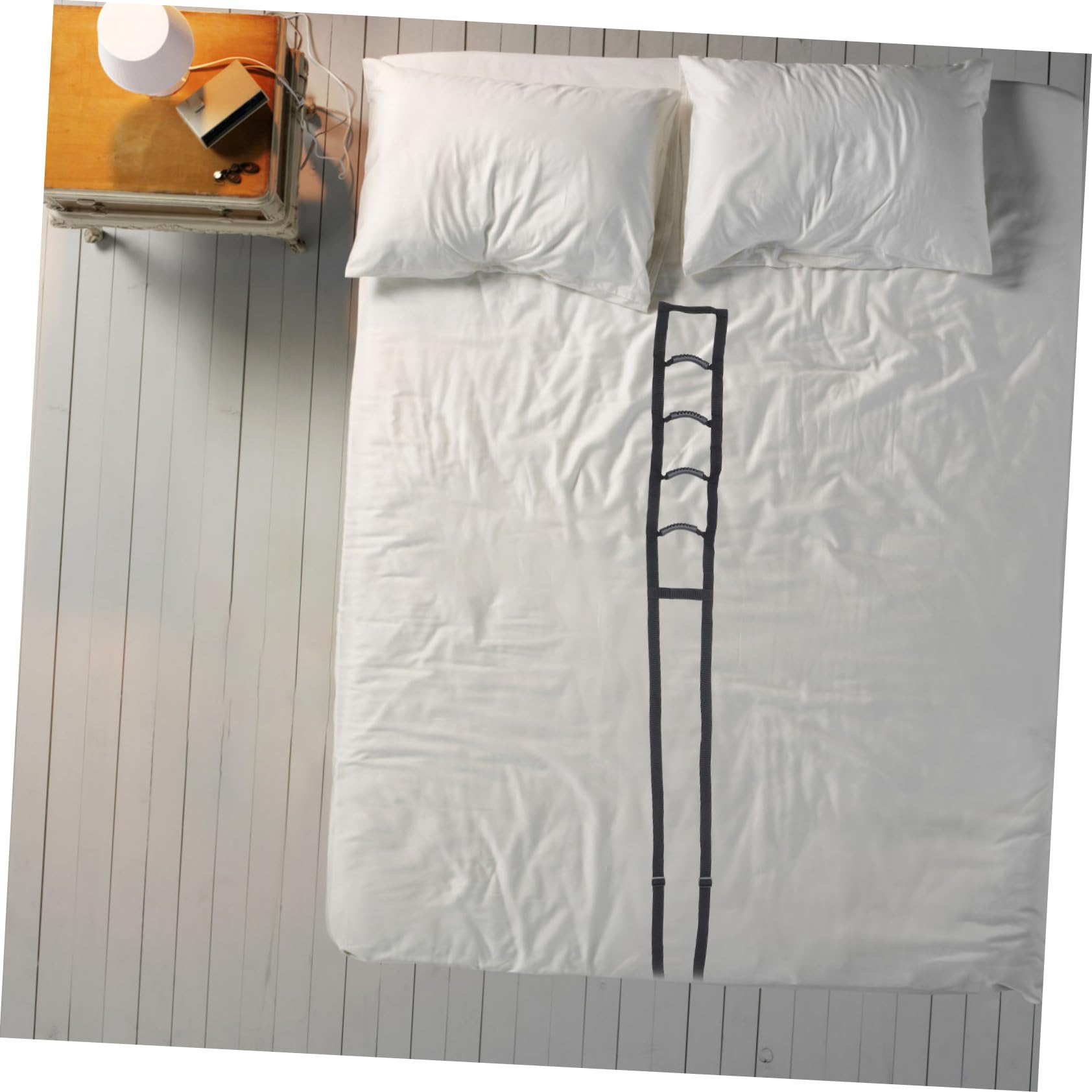 FRCOLOR Supporto Alzarsi Letto Anziani e Disabili Maniglia per Letto con Scaletta Facile da Installare Aiuto per Sedersi e Cambiare Posizione Materiale Resistente Nero