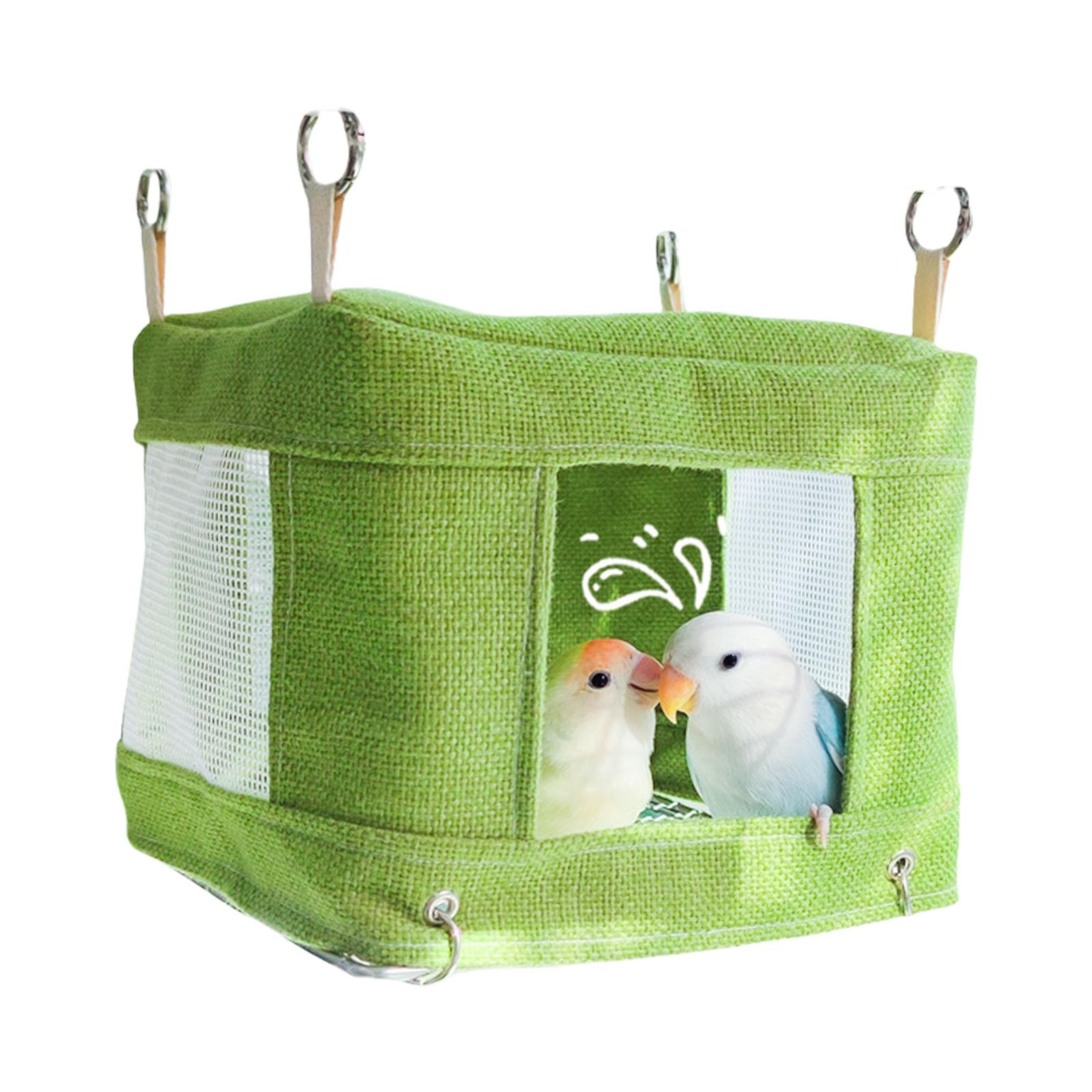 Birdcage Swing for Parrots Wood Nest Hammock Resting Perch for Pet Bird Entertainment and Physical Training