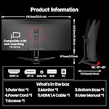 Gawfolk Monitor de jogos 86.4 cm IPS 120Hz, tela de PC ultra larga 2560 × 1080p com moldura zero ultrafina para escritório em casa, DP, HDMI, montado na parede, preto — imagem 6