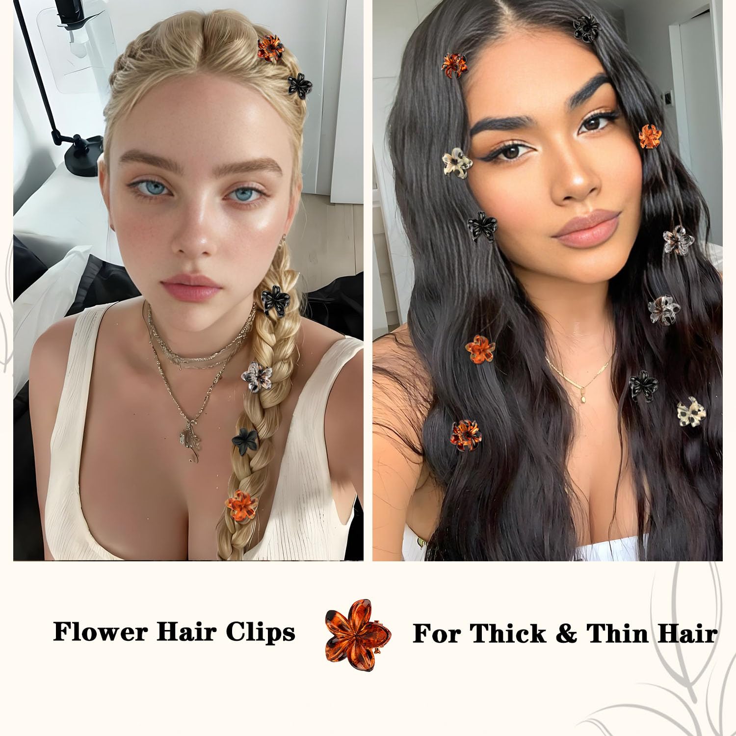 CUBACO Mini Flower Hair Clips 20 Pcs 0.79" Cute Small Flower Hair Clips for Women/Girls Mini Claw Clips for Thick/Thin Hair Neutral Leopard Color Tiny Hair Styling Accessories Christmas Gifts - Image 6