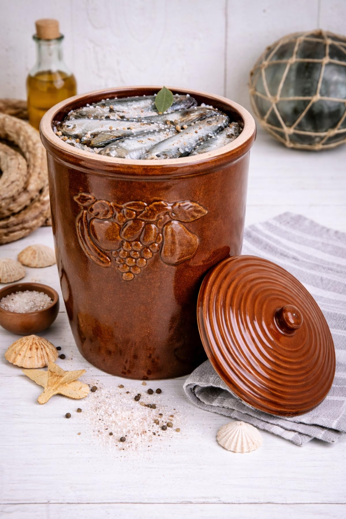 Original K&K Rumtopf 10 Liter - Form 1 / Mehrzwecktopf/Keramiktopf/Kombuchatopf